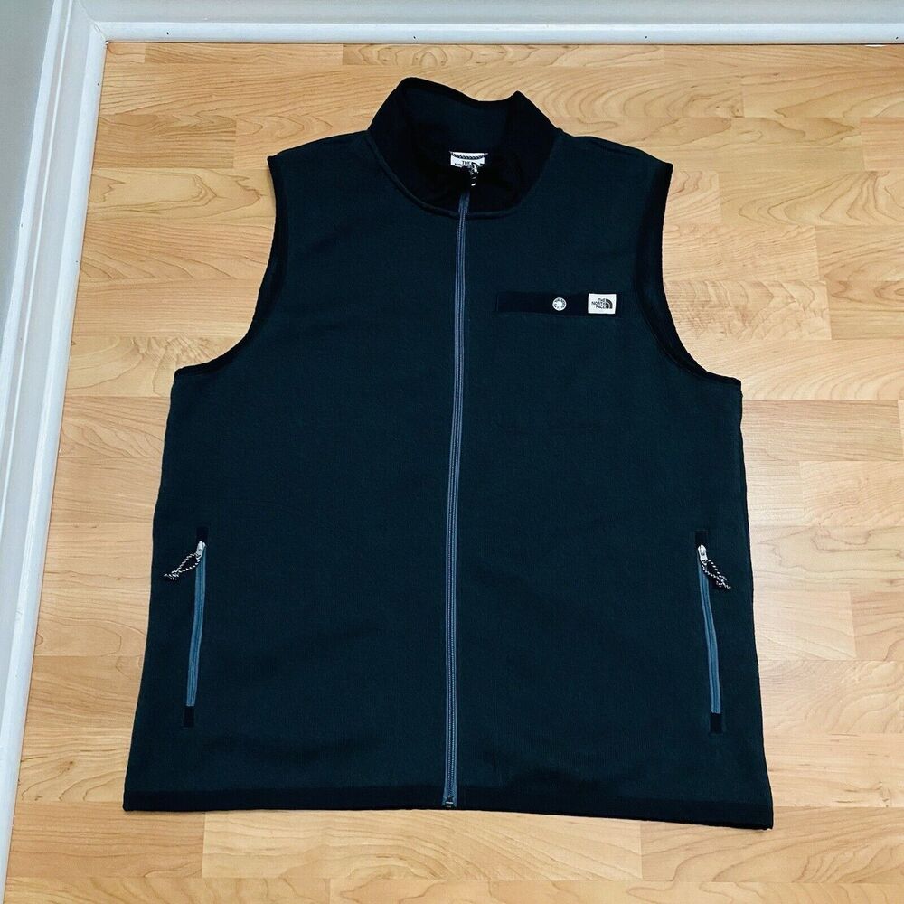 The North Face Vest Men's  XLarge Charcoal Gray Fleece Lined Outdoor Full Zip